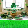 4 Pack 29x108 Inch Metallic Foil Fringe Tinsel Table Skirts for Rectangle Tables Streamer Curtains Backdrop for Wedding, Birthday, Parade Floats, Christmas, Halloween Party Decoration(Green) view 4
