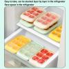 2 Pack Silicone ICES Cubes Trays Molds, Stackable Square Ice Maker Easy Release with Lid for Whiskey Cocktails Frozen Treats (Color : Groen) view 4