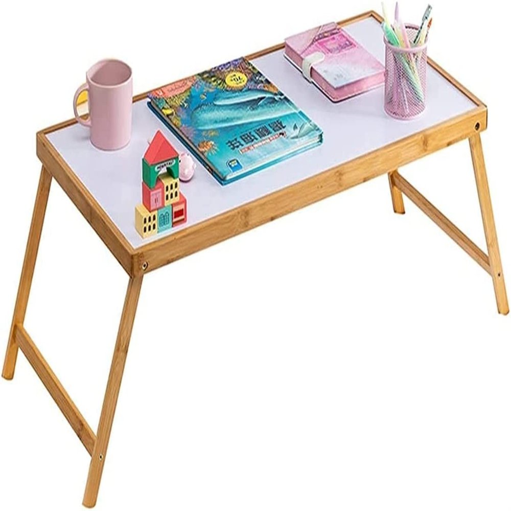 TATSEN Bamboo Laptop Desk Desk On Bed Folding Laptop Desk Dormitory Desk Foldable Legs Breakfast Tray Laptop Desk(60 * 40 * 25cm)