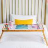 TATSEN Bamboo Laptop Desk Desk On Bed Folding Laptop Desk Dormitory Desk Foldable Legs Breakfast Tray Laptop Desk(60 * 40 * 25cm) view 3