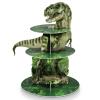 3 Tier Dinosaur Cupcake Stand Party Decorations Dinosaur Theme Cupcake Holder Decorations Dino Dessert Tower for Kids Dino Jungle Theme Party Birthday Supplies(Realistic) view 1