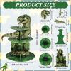 3 Tier Dinosaur Cupcake Stand Party Decorations Dinosaur Theme Cupcake Holder Decorations Dino Dessert Tower for Kids Dino Jungle Theme Party Birthday Supplies(Realistic) view 2