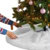 FabricLA White Faux Fur Tree Skirt Cut - 36 Inches with Rounded Edges (No Backing) for Holiday Decor view 1