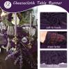 12 Pack 10Ft Cheesecloth Table Runner 35x120 Inch Boho Gauze Table Runner Rustic Cheese Cloth Long Romantic Table Runners for Wedding Bridal Shower Birthday Party Table Decor (Dark Purple) view 4