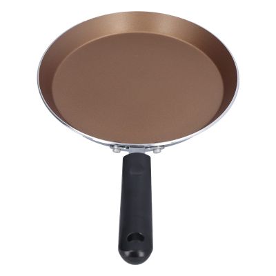 6in Frying Pan, Flat Bottomed Pancake Pan, Nonstick Skillet Pan with Comfortable Handle, Washable and Scratch Resistance Omelette Pan for Kitchen, Induction, Cooker(Gold)