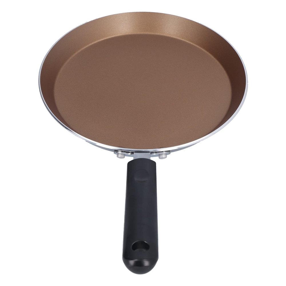 6in Frying Pan, Flat Bottomed Pancake Pan, Nonstick Skillet Pan with Comfortable Handle, Washable and Scratch Resistance Omelette Pan for Kitchen, Induction, Cooker(Gold)