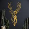 DecoSoul Deer Head Metal Wall Art, Geometric Deer Head with Antlers, Gold, 12"W x 24"H, Living Room, Bedroom, Dining Room, Kitchen, Bathroom, Office, Housewarming Gift view 1