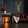 DecoSoul Deer Head Metal Wall Art, Geometric Deer Head with Antlers, Gold, 12"W x 24"H, Living Room, Bedroom, Dining Room, Kitchen, Bathroom, Office, Housewarming Gift view 3