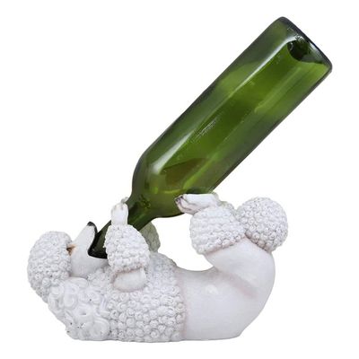 1 Pcs of Canine White Dog Wine Bottle Holder Figurine