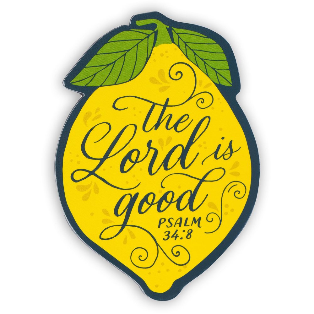 Christian Art Gifts Inspirational Refrigerator Scripture Magnet for Women & Girls with Bible Verse - The Lord is Good - Psalm 34:8 Lemon Fridge Magnet, Home & Kitchen Decorations, Size 3.15" x 2.2"