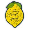 Christian Art Gifts Inspirational Refrigerator Scripture Magnet for Women & Girls with Bible Verse - The Lord is Good - Psalm 34:8 Lemon Fridge Magnet, Home & Kitchen Decorations, Size 3.15" x 2.2" view 1
