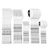 NEPIAN Glossy White Silver Dinnerware Stainless Steel Cutlery Set Fork Spoons Dessert Fork Flatware Marble Texture Tableware Set leisurely (Color : 24pcs White Silver) view 2