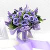 HXSCOO Arrival Bridal Bouquets Women Wedding Artificial Flower Bouquet Off White Handmade Flowers for Bridesmaid (Color : Purple) view 1