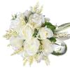 HXSCOO Arrival Bridal Bouquets Women Wedding Artificial Flower Bouquet Off White Handmade Flowers for Bridesmaid (Color : Purple) view 4