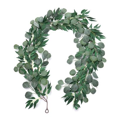 EZGISH Home Decoration 1.95M Artificial Eucalyptus and Willow Vines Faux Garland Ivy for Wedding Backdrop Arch Wall Decor Wedding Decoration (Color : 1pc)
