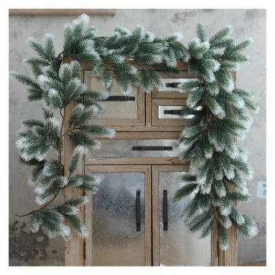 EZGISH Home Decoration 168 Heads Artificial Pine Fir Wreath Garland Xmas Christmas Tree Home Even Party Decoration Wedding Decoration (Color : Green-White)