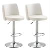 ADEADE Adjustable Armless Bar Stool Swivel Barstools Kitchen Counter Bar Chair PU Leather with Back Upholstered Seat for Home Kitchen Island Rest Area Bars Office Coffee (Color : White) view 1