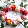 HXSCOO Fire Roasted Feel Moisturizing Rose Artificial Flower Wedding Props Flower Arrangement Fake Flower Bouquet Room Home Decoration (Color : Red) view 2