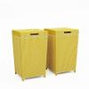 Furniture of America Locke Coastal Aluminum Trash Cans with Lid for Patio and Poolside, Storage Bin in Outdoor Kitchen, Set of 2, Yellow and White view 1
