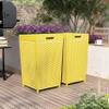 Furniture of America Locke Coastal Aluminum Trash Cans with Lid for Patio and Poolside, Storage Bin in Outdoor Kitchen, Set of 2, Yellow and White view 2