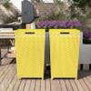 Furniture of America Locke Coastal Aluminum Trash Cans with Lid for Patio and Poolside, Storage Bin in Outdoor Kitchen, Set of 2, Yellow and White view 3