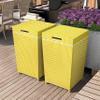 Furniture of America Locke Coastal Aluminum Trash Cans with Lid for Patio and Poolside, Storage Bin in Outdoor Kitchen, Set of 2, Yellow and White view 4