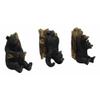 1 Set of Rustic 3 Acrobatic Black Bears Hanging On Tree Wall Hooks view 1