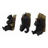 1 Set of Rustic 3 Acrobatic Black Bears Hanging On Tree Wall Hooks view 2