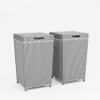 Furniture of America Locke Coastal Aluminum Trash Cans with Lid for Patio and Poolside, Storage Bin in Outdoor Kitchen, Set of 2, Gray and White view 1