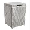 Furniture of America Locke Coastal Aluminum Trash Cans with Lid for Patio and Poolside, Storage Bin in Outdoor Kitchen, Set of 2, Gray and White view 4