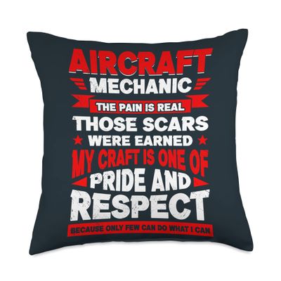 Aircraft Mechanic Aviation Mechanic Airplane Mechanic Throw Pillow