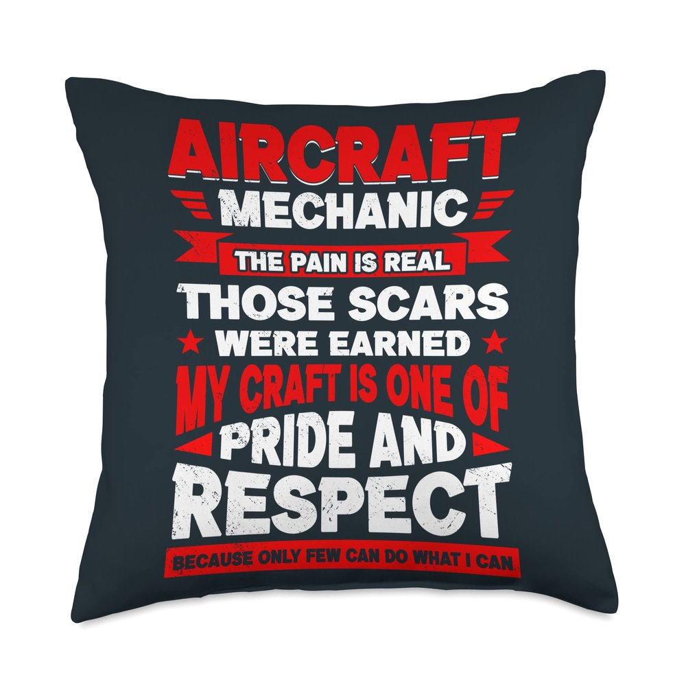 Aircraft Mechanic Aviation Mechanic Airplane Mechanic Throw Pillow