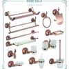 Rose Gold Wall-Mounted Clothes Hook Towel Rack Bar Toilet Brush Tissue Paper Holder Shower Soap Dispenser Bathroom Accessories,Double Cup Holder view 3