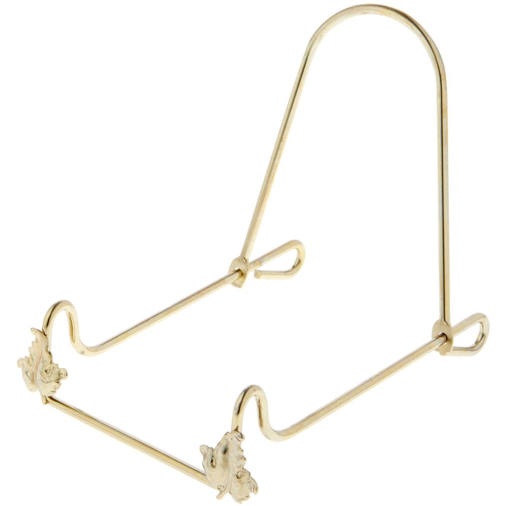 Bard's Adjustable Brass Metal Easel, Leaf, 5" H x 4" W x 5" D