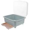 Zerodeko Cutlery Storage Box Plate Storage Box Utensil Drying Rack Flatware Storage Case Pp Blue Household Dish Drying Rack Dish Drying Rack with Cover Kitchen Dish Organizer Tableware view 1