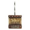12 Pack of Rustic Running Horses On Faux Tooled Leather Bathroom Shower Curtain Hooks view 1