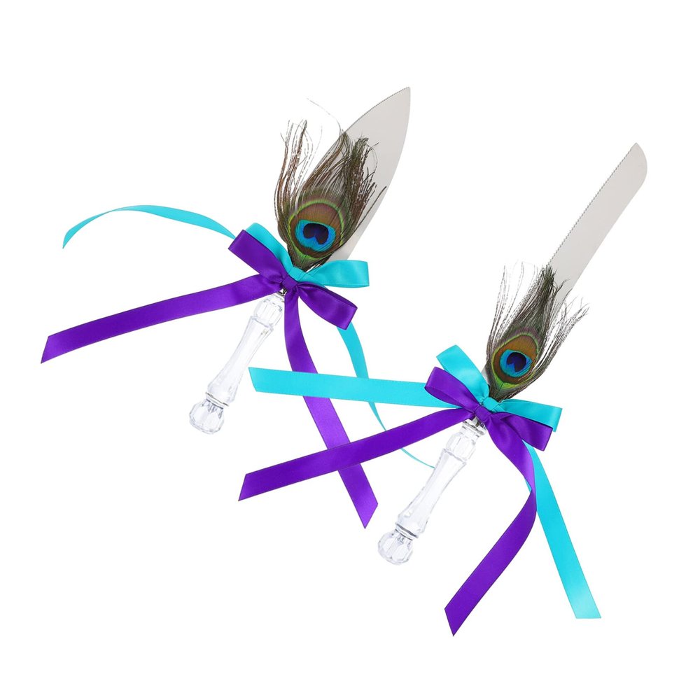 Abaodam 2pcs Elegant Cake Cutter Wedding Cake Cutting Tool for Anniversaries Parties and Celebrations Handles for Special Occasions