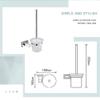 Bathroom Hardware Set Chrome Robe Hook Towel Rail Bar Rack Ring Shelf Tissue Paper Holder Toothbrush Soap Holders Accessories,toilet brush holder view 2
