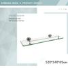 304 Stainless Steel Bathroom Glass Shelf Cup Soap Holder Towel Rack Bar Wall Toilet Brush Hanger Chrome Plating Accessories Set,Glass Shelf view 2