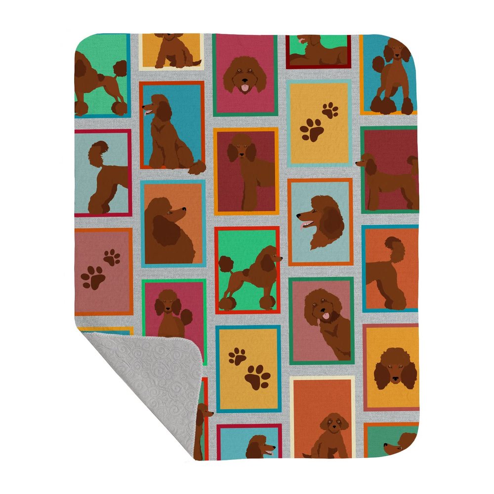 Caroline's Treasures MLM1116LQB Lots of Chocolate Standard Poodle Quilted Blanket 50x60 Artwork Pattern Quilted Throw Blanket for Bed, Couch, Sofa, Soft and Lightweight