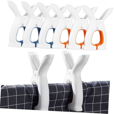 balacoo 6pcs Windproof Beach Towel Chair Clips Plastic Clothespins for Towel and Clothesline for Securing Chairs at Pool and Beach