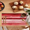 Ombre Red Placemats Set of 4, Watercolor Striped Modern Abstract Art Placemats for Dining Table Place Mats for Kitchen Table Waterproof Table Mats, Wipeable Dining Table Set view 2