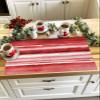 Ombre Red Placemats Set of 4, Watercolor Striped Modern Abstract Art Placemats for Dining Table Place Mats for Kitchen Table Waterproof Table Mats, Wipeable Dining Table Set view 4