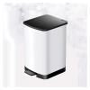 DYPASA Wastepaper Basket Creative Kitchen Stainless Steel Pedal Trash Can Household Trash Can with Lid Simple Pedal Garbage Bin for Kitchen, Office, Home Garbage Can (Color : White-8L) view 1