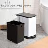 DYPASA Wastepaper Basket Creative Kitchen Stainless Steel Pedal Trash Can Household Trash Can with Lid Simple Pedal Garbage Bin for Kitchen, Office, Home Garbage Can (Color : White-8L) view 4