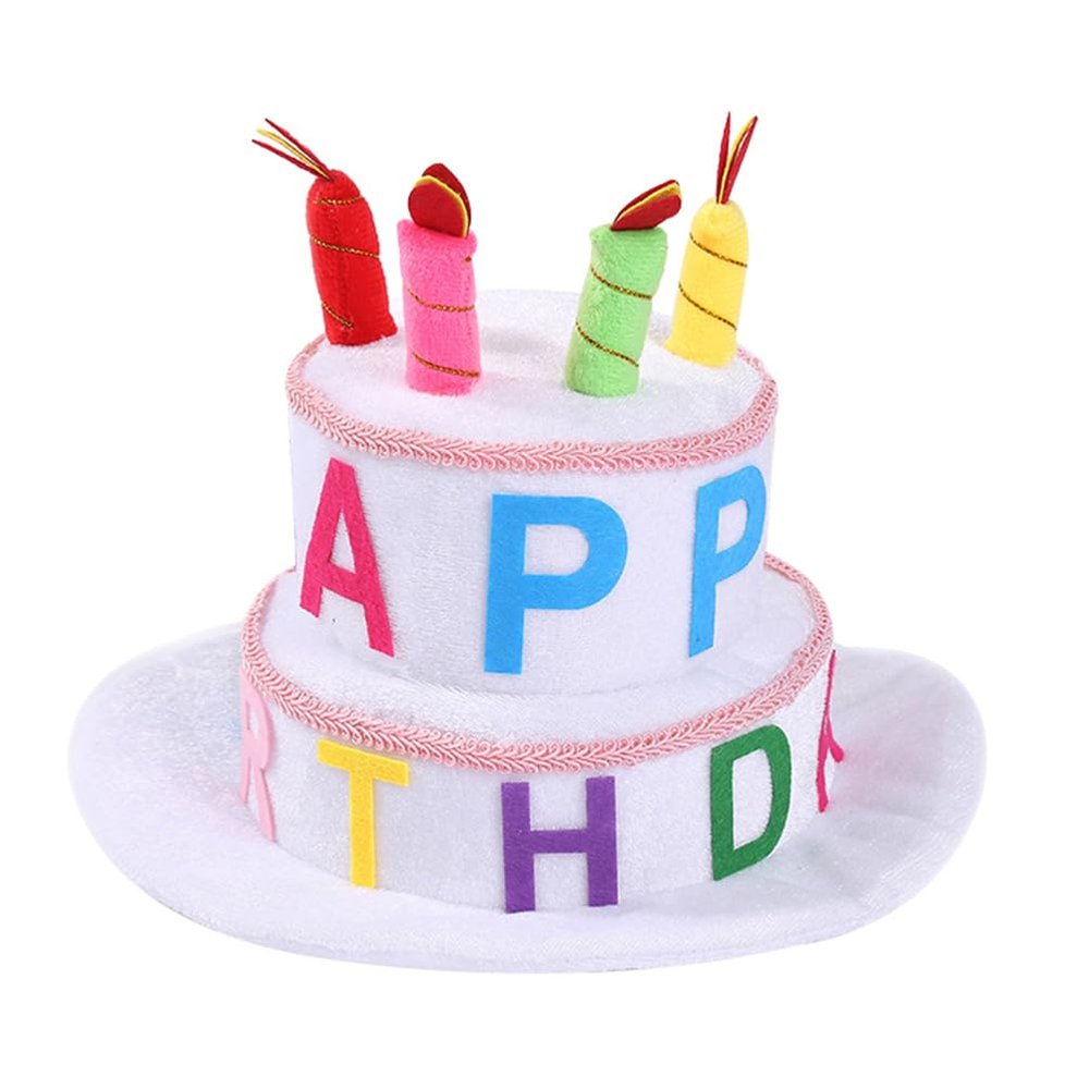 LABRIMP Birthday Cake Hat for Birthday Party Decor Fun Cap for Celebrations and Photo Props