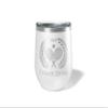Alterd Industries Tennis Coach Gift - insulated tumbler with lid, travel coffee mug, personalized stainless steel cups, 20 oz tumbler (Tennis Wreath, White, 12oz Wine Tumbler) view 1