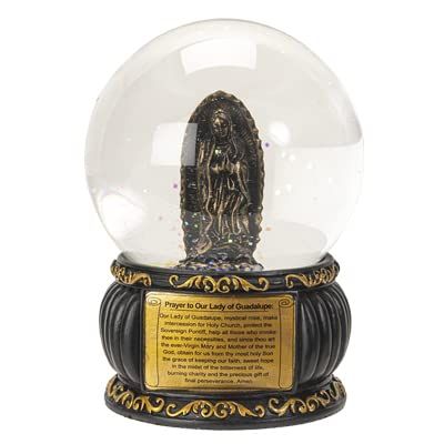 Pacific Giftware Our Lady of Guadalupe Water Globe, 100mm, 4.75-inch Height, Resin and Glass, Tabletop Decoration
