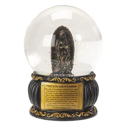Pacific Giftware Our Lady of Guadalupe Water Globe, 100mm, 4.75-inch Height, Resin and Glass, Tabletop Decoration