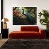 Sense Canvas Peacock Vibrant Garden 6 Canvas Art - Home Decor Wall Art Print Poster Painting Small 16x12 / 0.75" view 3